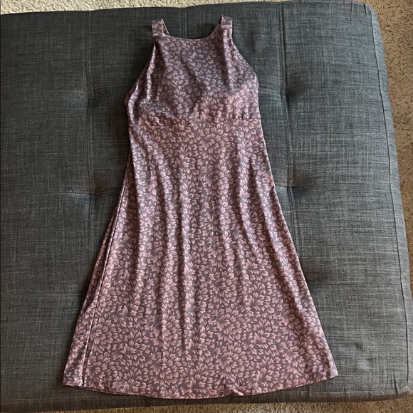 Patagonia Pink Leaf Pattern Midi Dress - Picture 1 of 4